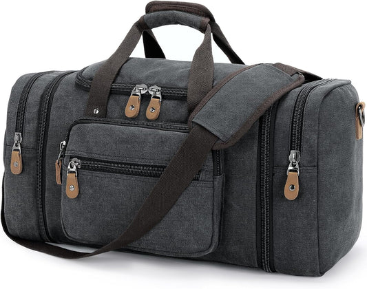 Gonex Canvas Duffle Bag for Travel 50L Expandable Design
