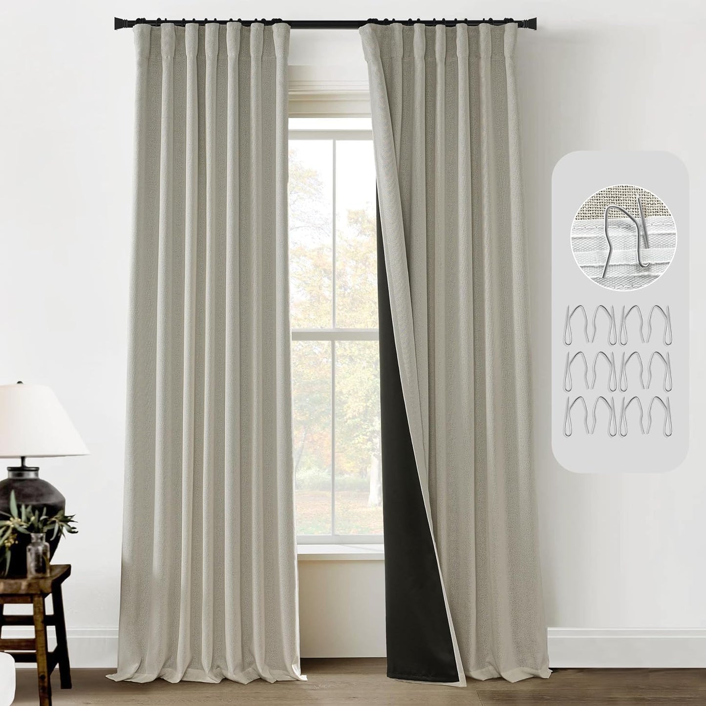 PANELSBURG Heavy Duty Insulated Thermal Curtains for Winter