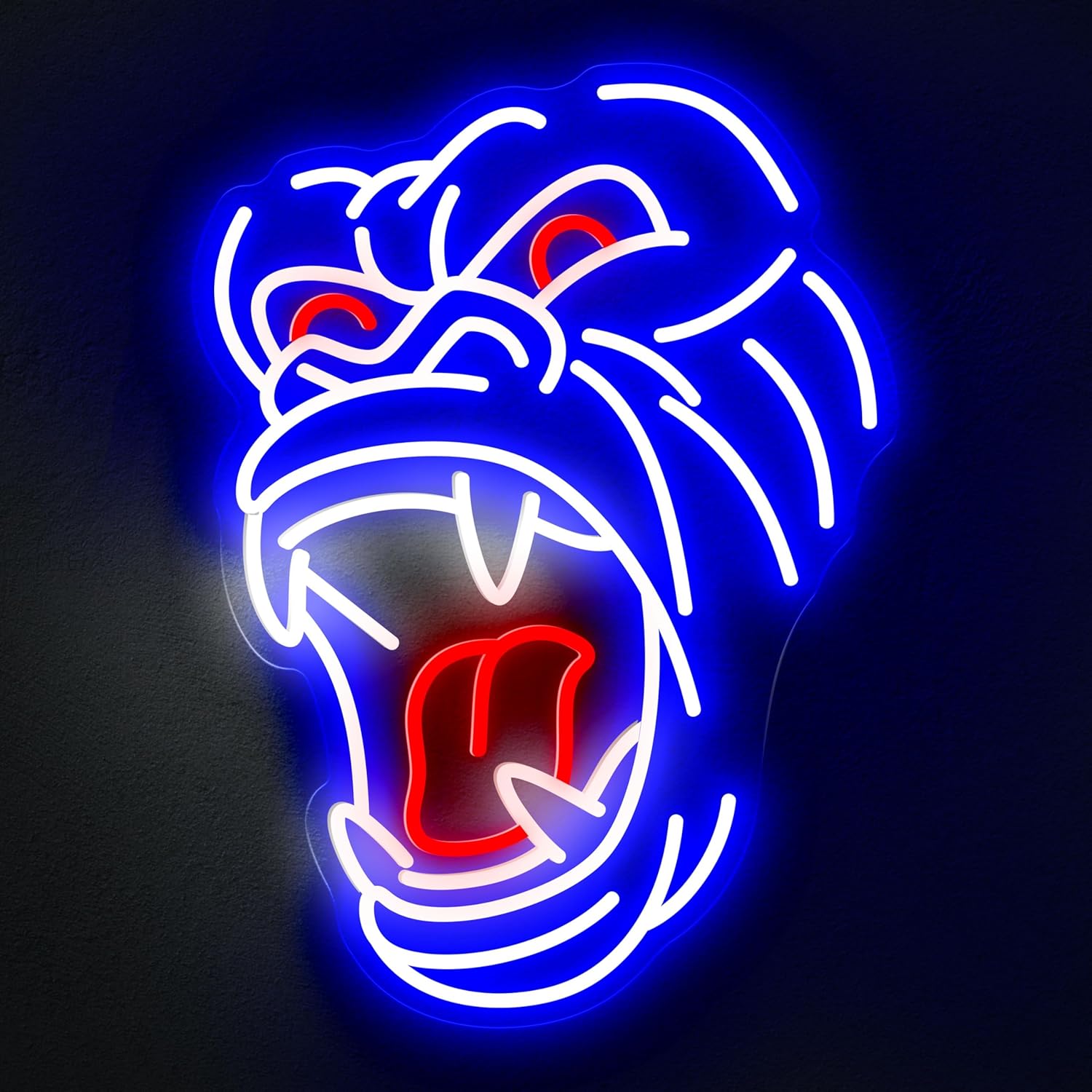 Kong Neon Sign for Wall Decor - Roaring Gorilla LED Light