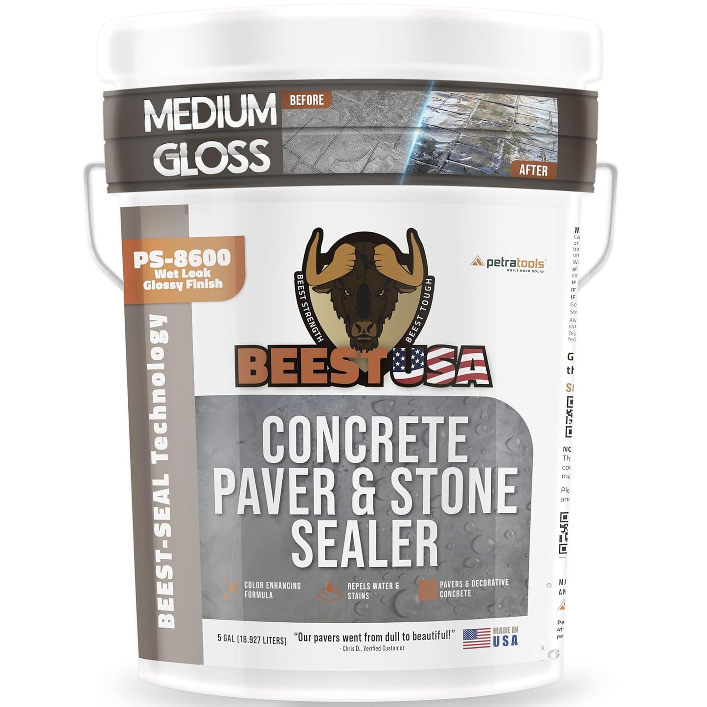 Paver Sealer 8600 Wet Look - Medium Gloss for Outdoor Surfaces