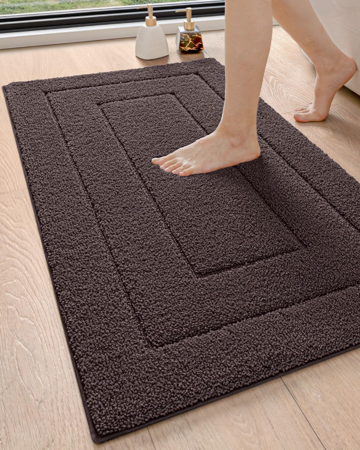 DEXI Bathroom Rug 43x24 Non Slip Washable Bath Mat for Shower