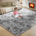 Ultra Soft Rug for Living Room 9X12 - Fluffy Shag Area Rug, Tie-Dyed