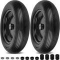 4.00-6 Flat Free Wheelbarrow Tires and Wheels - Durable 13in Solid