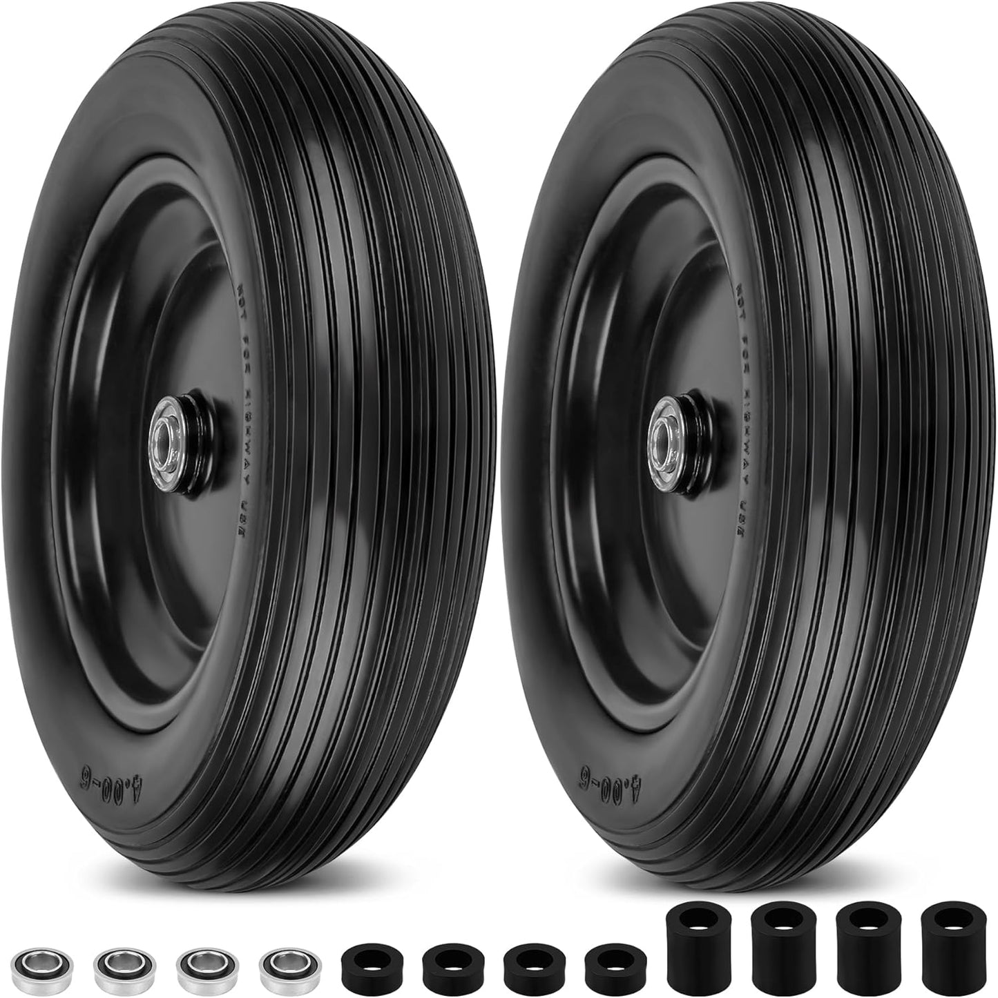4.00-6 Flat Free Wheelbarrow Tires for Heavy Hauling Needs