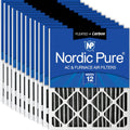 Nordic Pure 20x20x2 MERV 12 Pleated Plus Carbon Filters - Odor Control