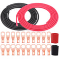 AWG 8 Gauge UL1015 Battery Power OFC Welding Cable Kit - Complete 20FT