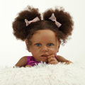 Realistic Reborn Baby Doll Black 22 in - Lifelike Newborn Doll Girl
