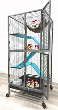 Deluxe Two Full Story Double Unit 4-Tier Small Animal Cage - Roomy