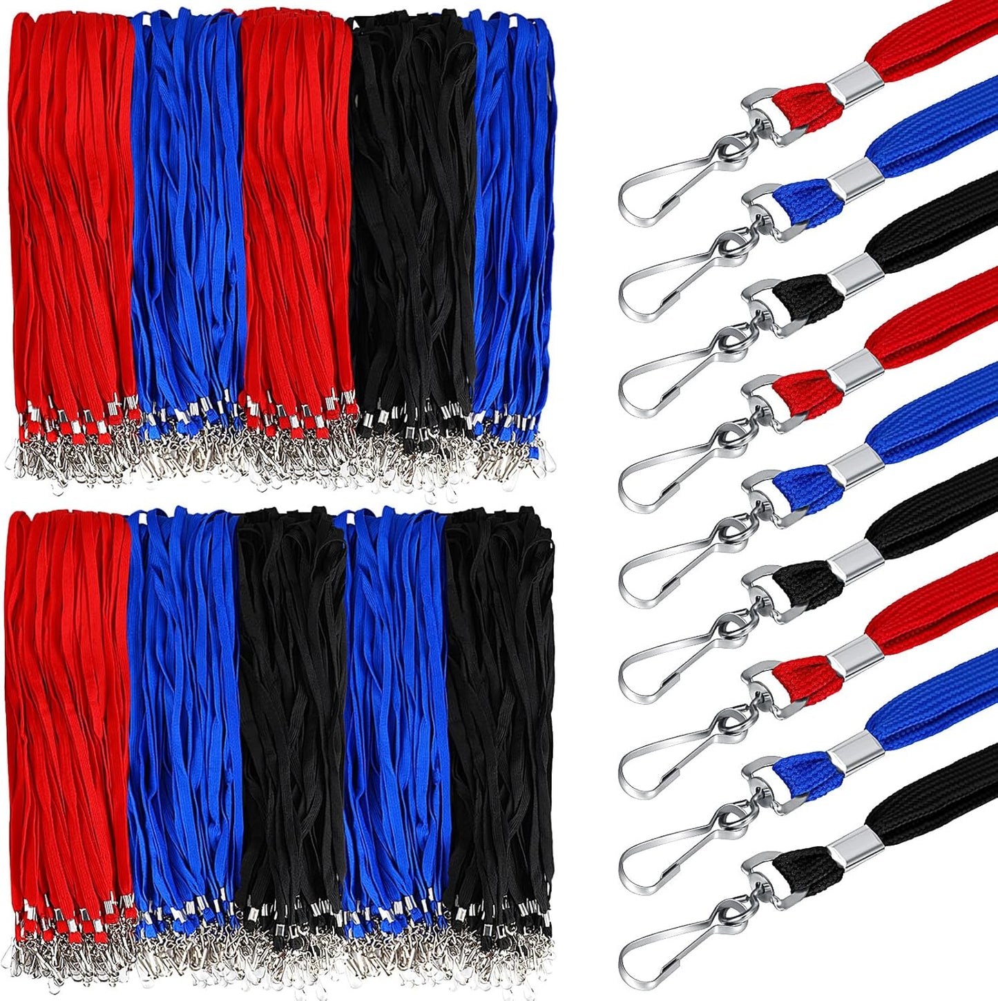 Bulk Lanyards for ID Name Badges Holder - 1000 Pack Classic Colors