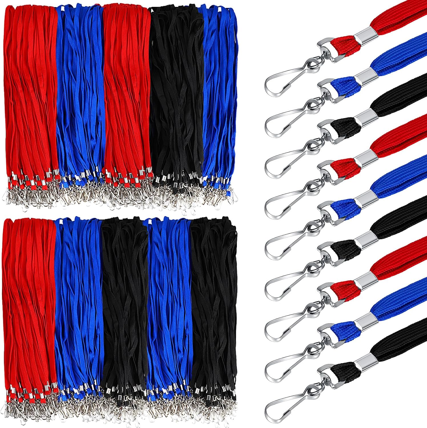 Bulk Lanyards for ID Name Badges Holder - 1000 Pack Classic Colors