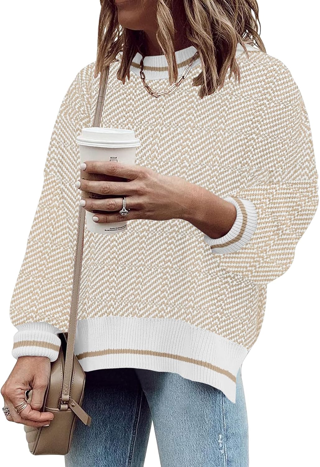 Womens Oversized Pullover Sweater with Batwing Sleeves and Style