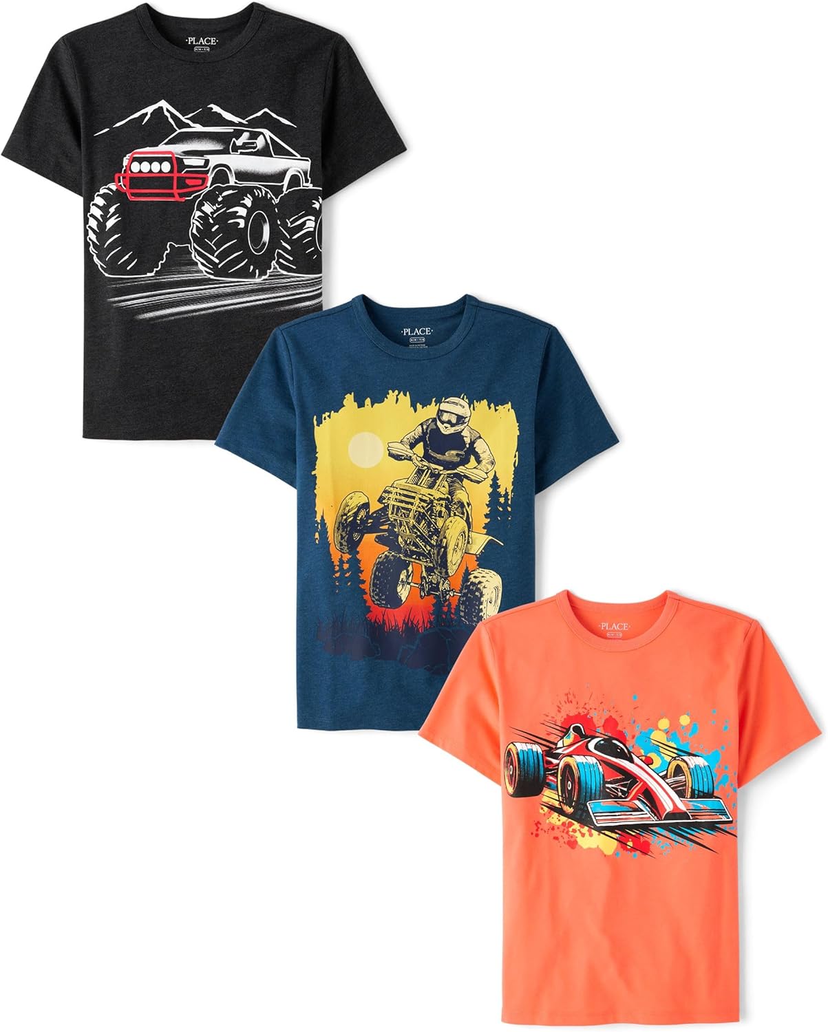 Boys' Vehicle Short Sleeve Graphic T-Shirts Multipack for Fun