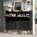 Large Shoe Storage Cabinet with 4 Flip Drawers - Narrow Entryway Rack
