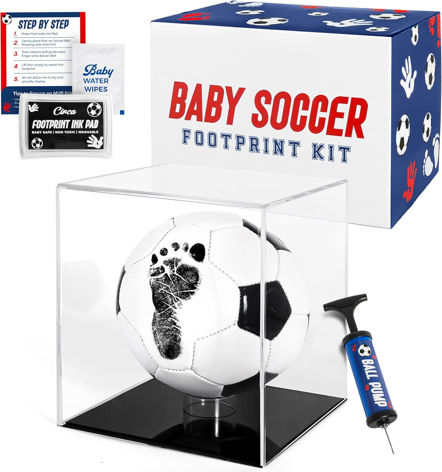 Circa Print Baby Soccer Ball Handprint Kit for Newborn Keepsake
