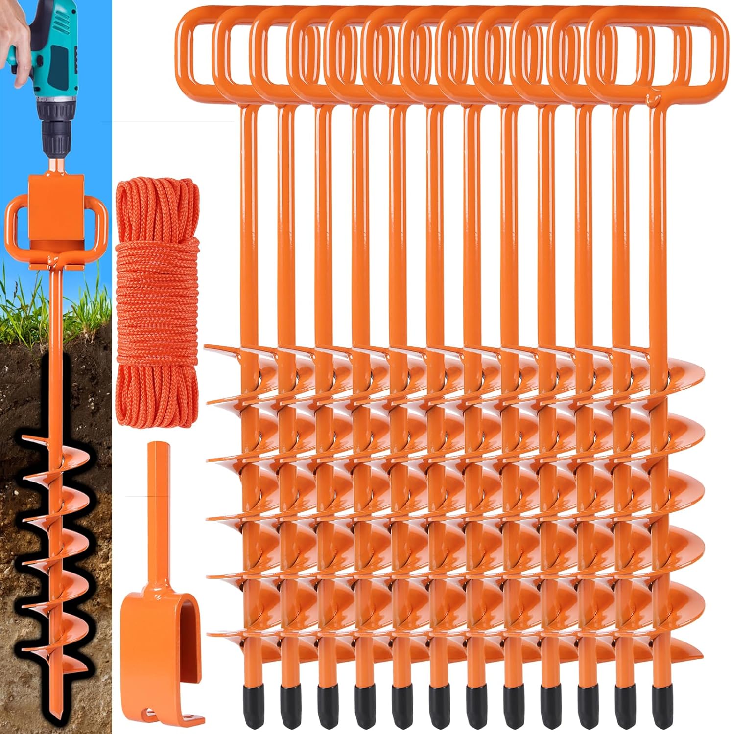 Heavy Duty Ground Anchors Screw In for Tents and Trampolines