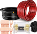 1/0 Gauge Wire 20ft Red/Black CCA Power Ground Set - Durable Auto