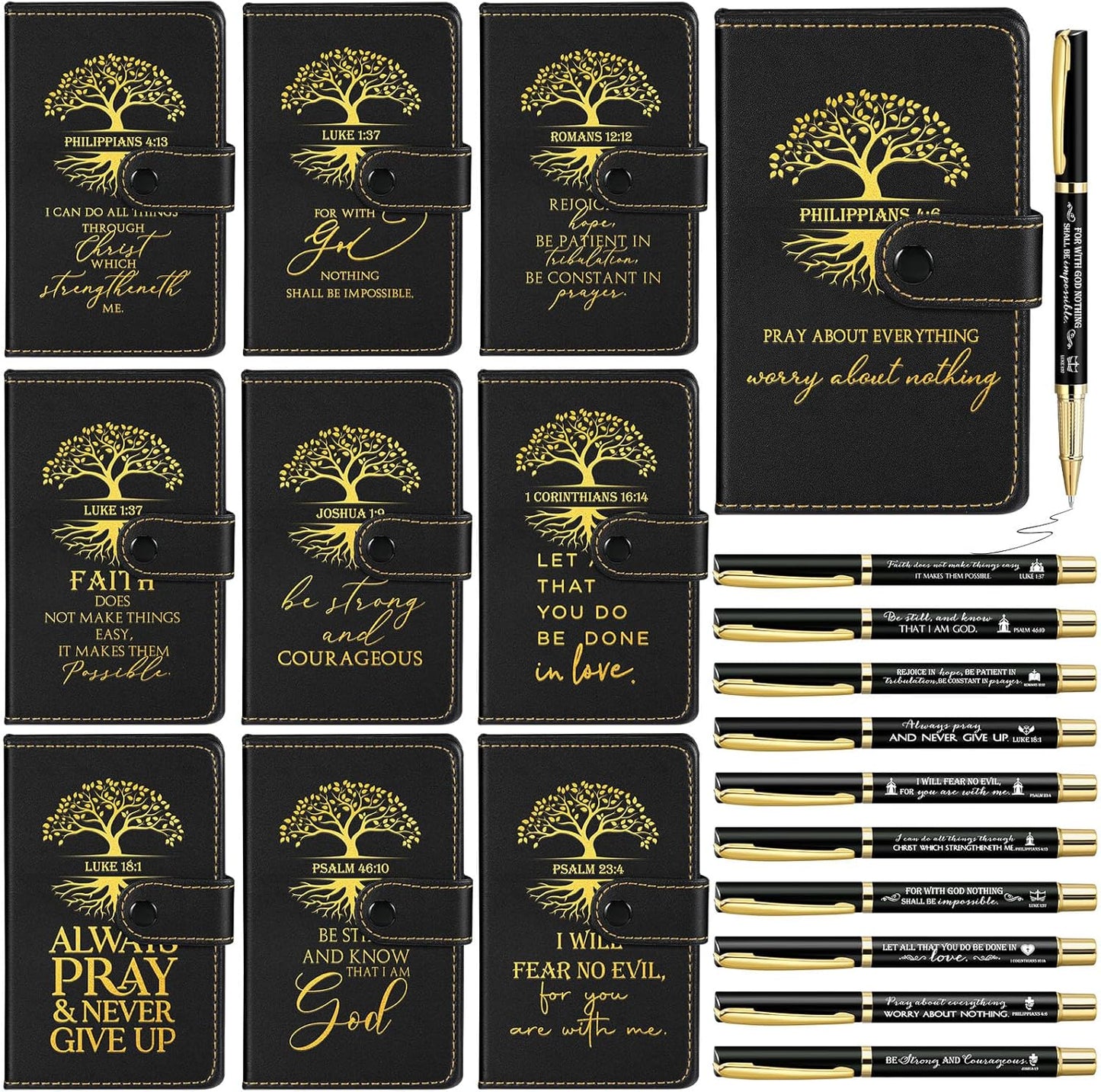 Spakon Christian Gifts Bulk Leather Notebook Set for Clergy