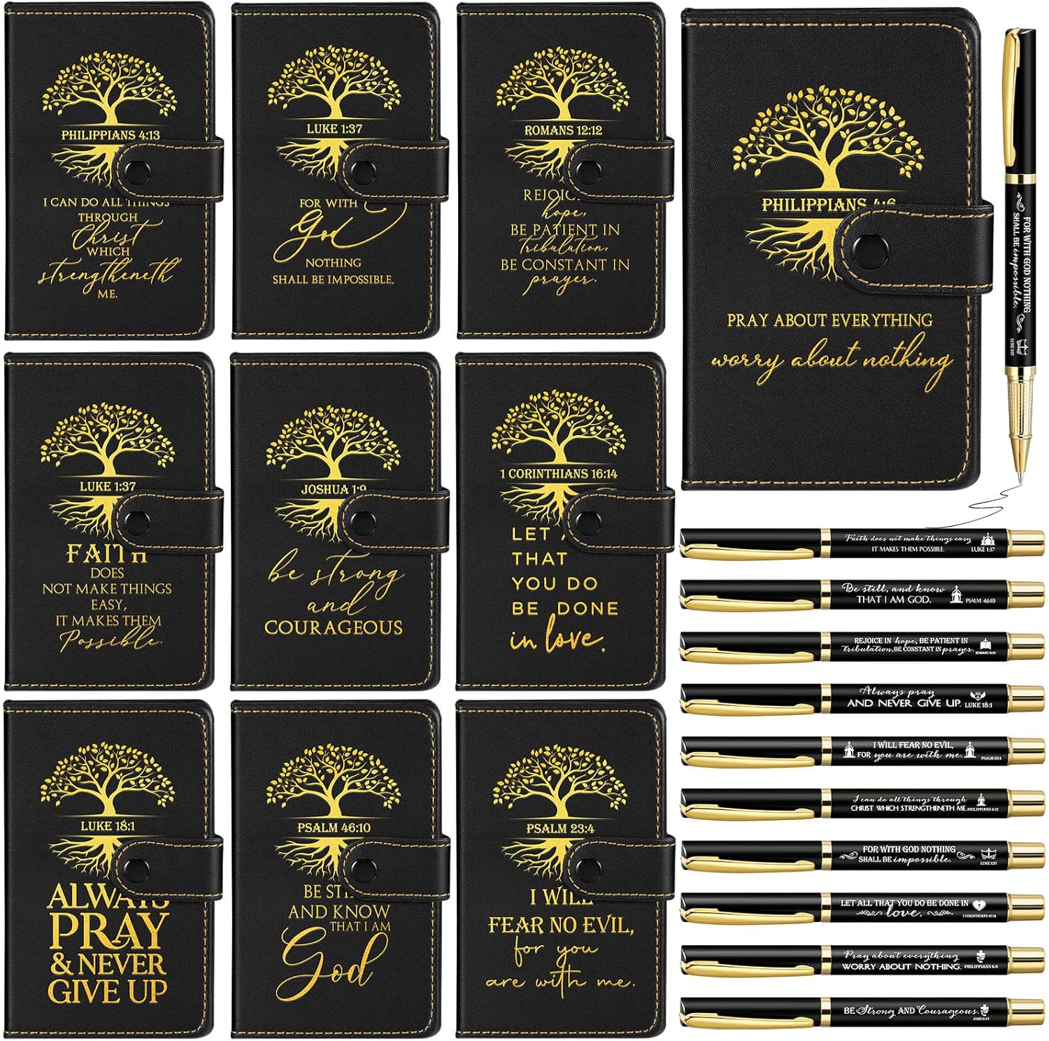 Spakon Christian Gifts Bulk Leather Notebook Set for Clergy