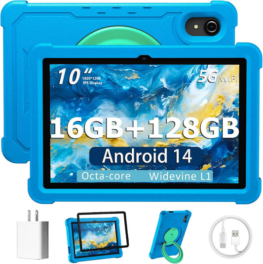 10 Android Tablet: 16GB RAM, 128GB ROM, 1TB Expandable, Dual Camera, 5G WiFi - HUIHUANG