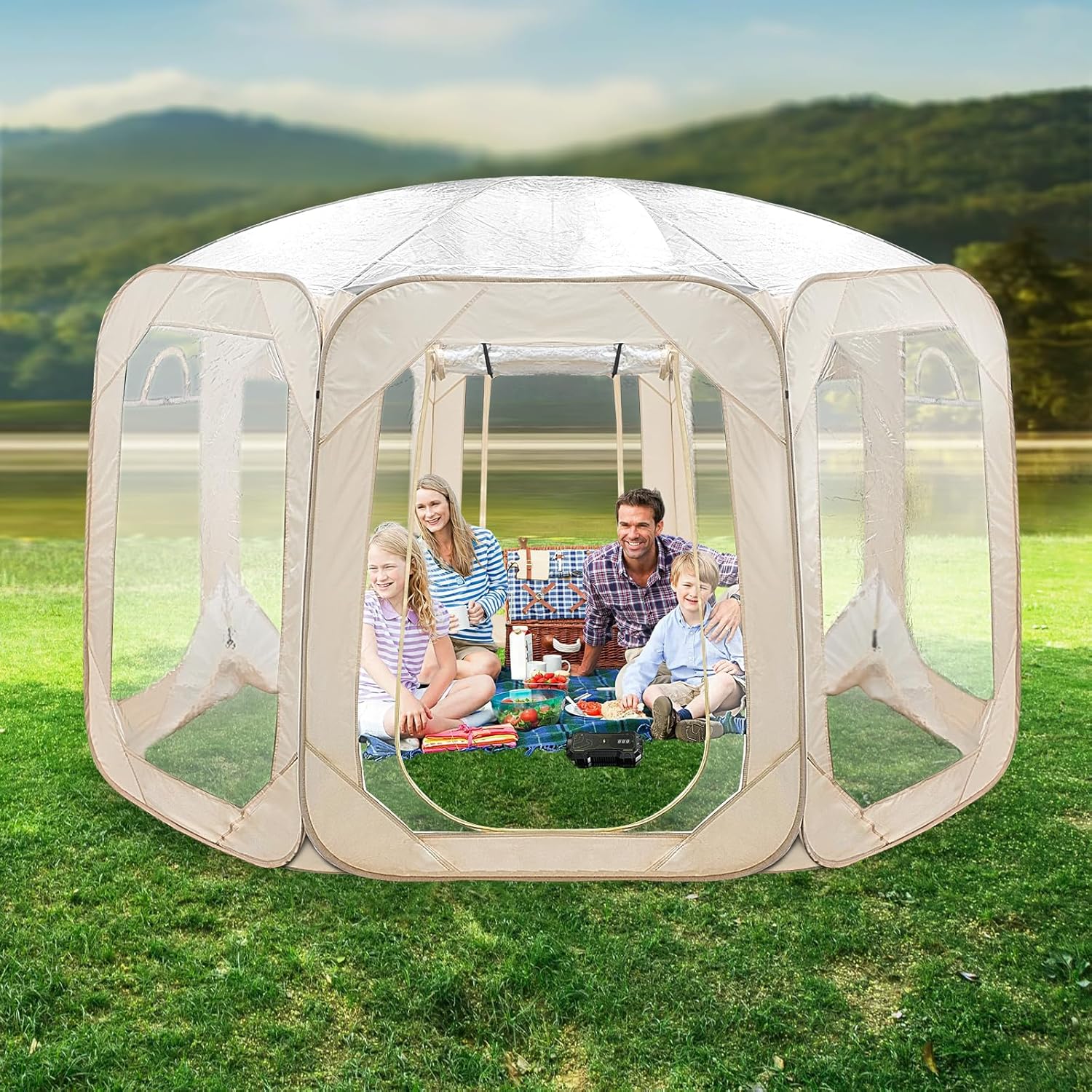 Spacious 12'x12' Transparent Dome Tent