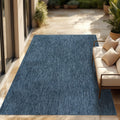 Flatweave Outdoor Rug for Patio or Balcony in Mottled Blue