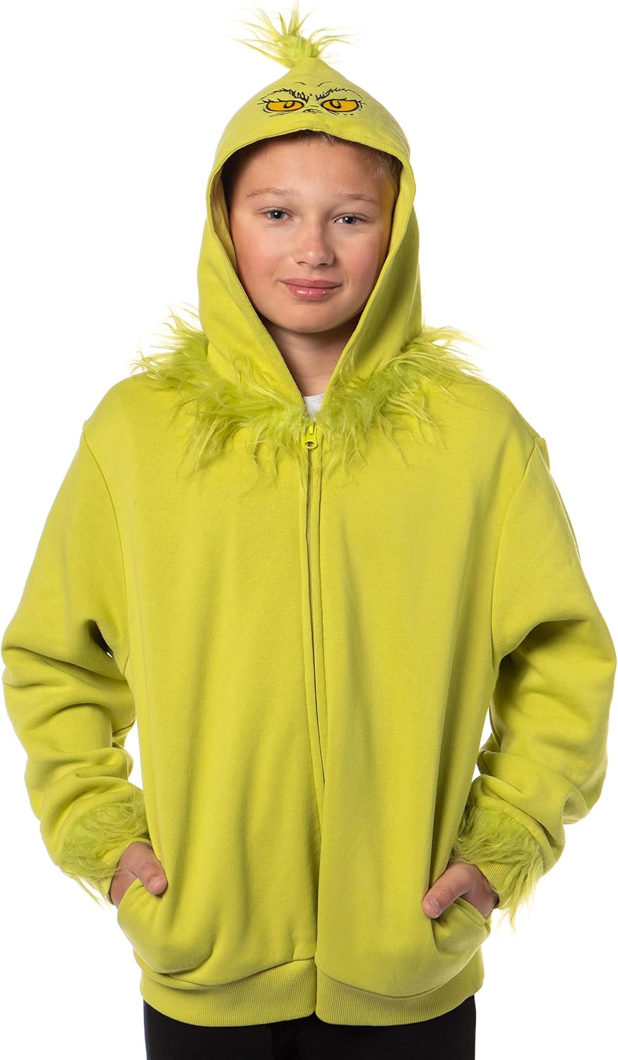 Boy's Grinch Zip-Up Hoodie by Mad Engine