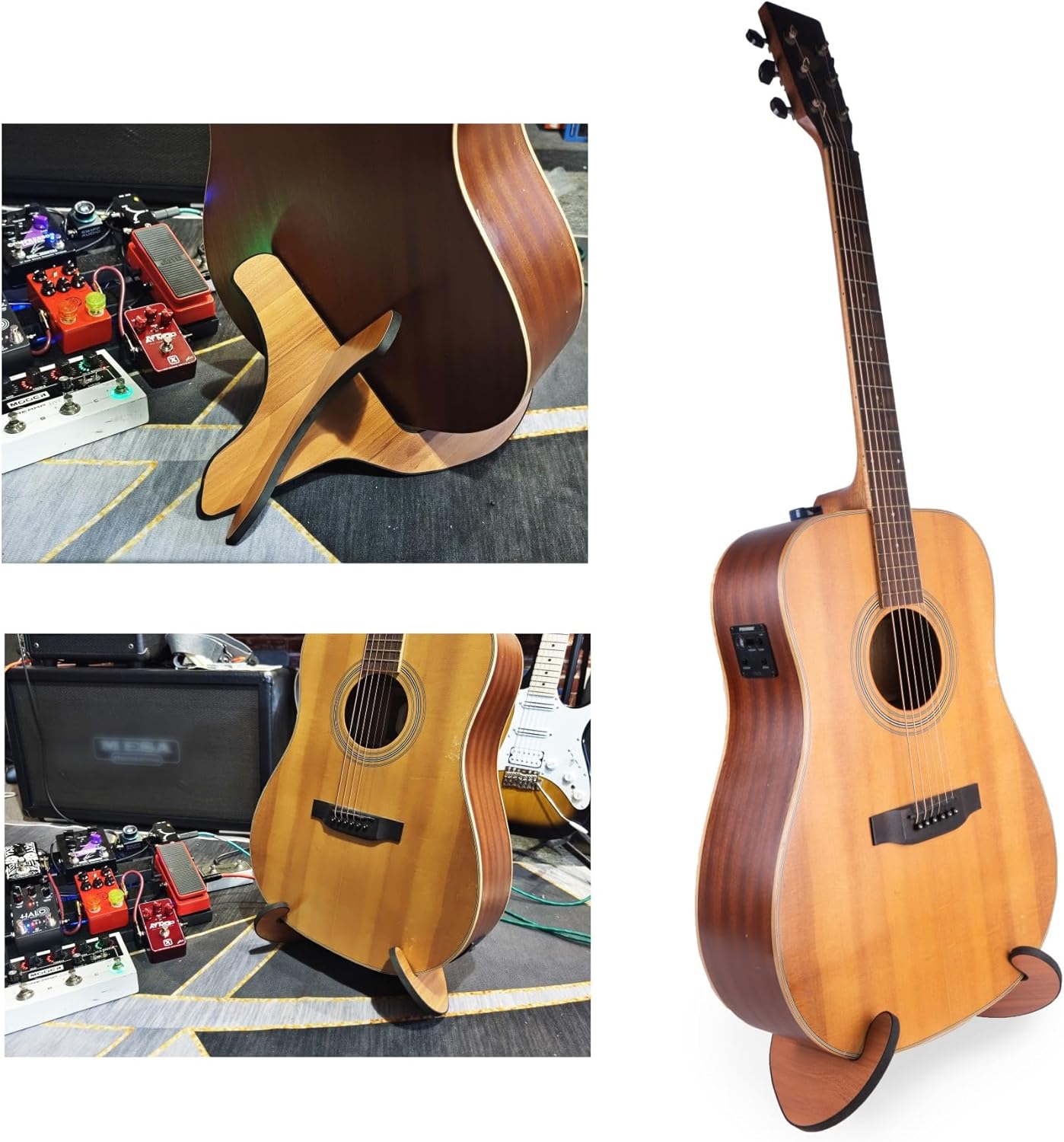 WESOLO Wooden X-Frame Guitar Stand - Portable & Stylish!