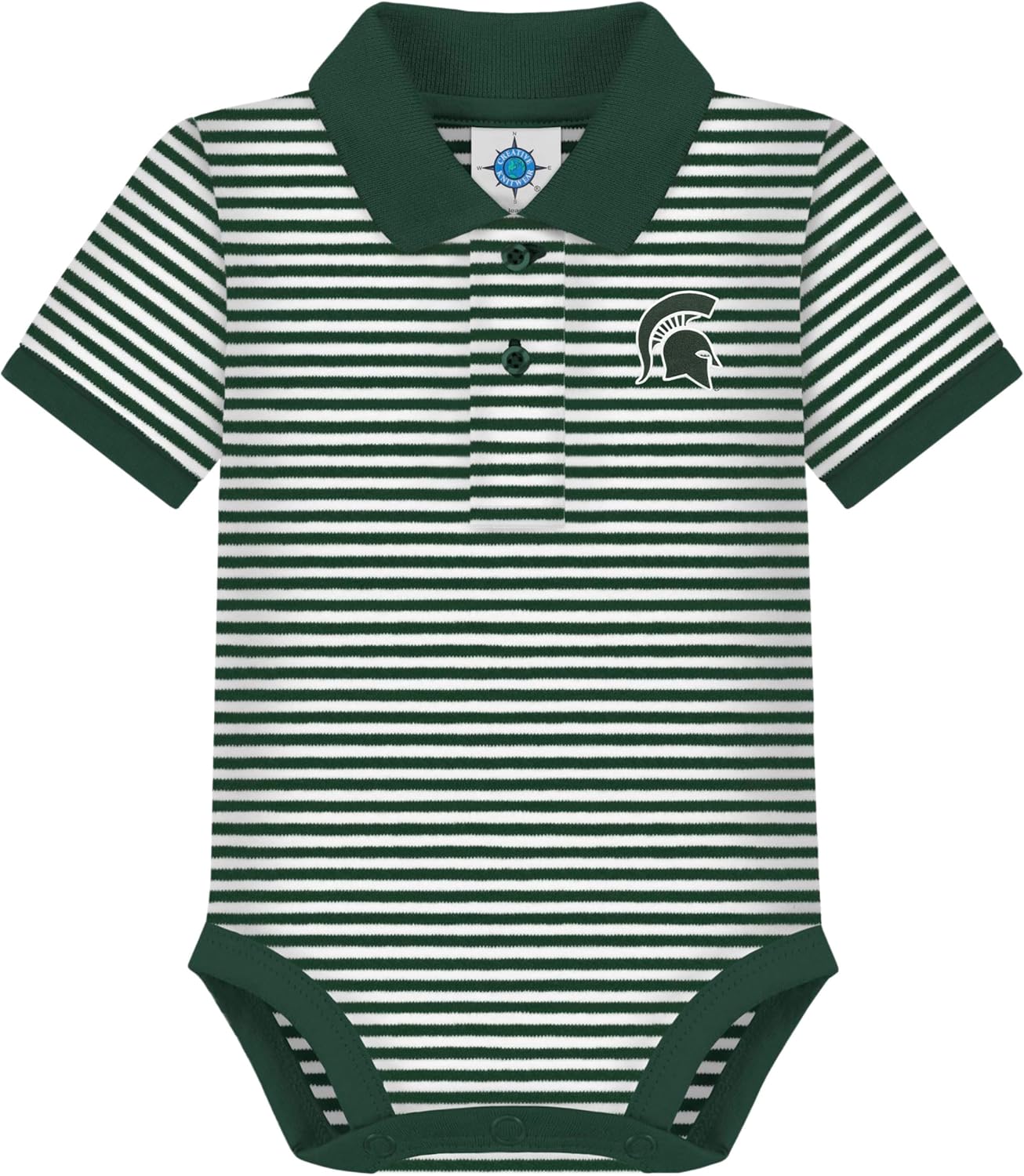 Creative Knitwear College Baby Striped Polo Bodysuit for Infants