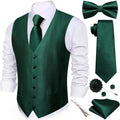 Men's Suit Vest Tie Bowtie Set Paisley Waistcoat 7PCS - Formal Match