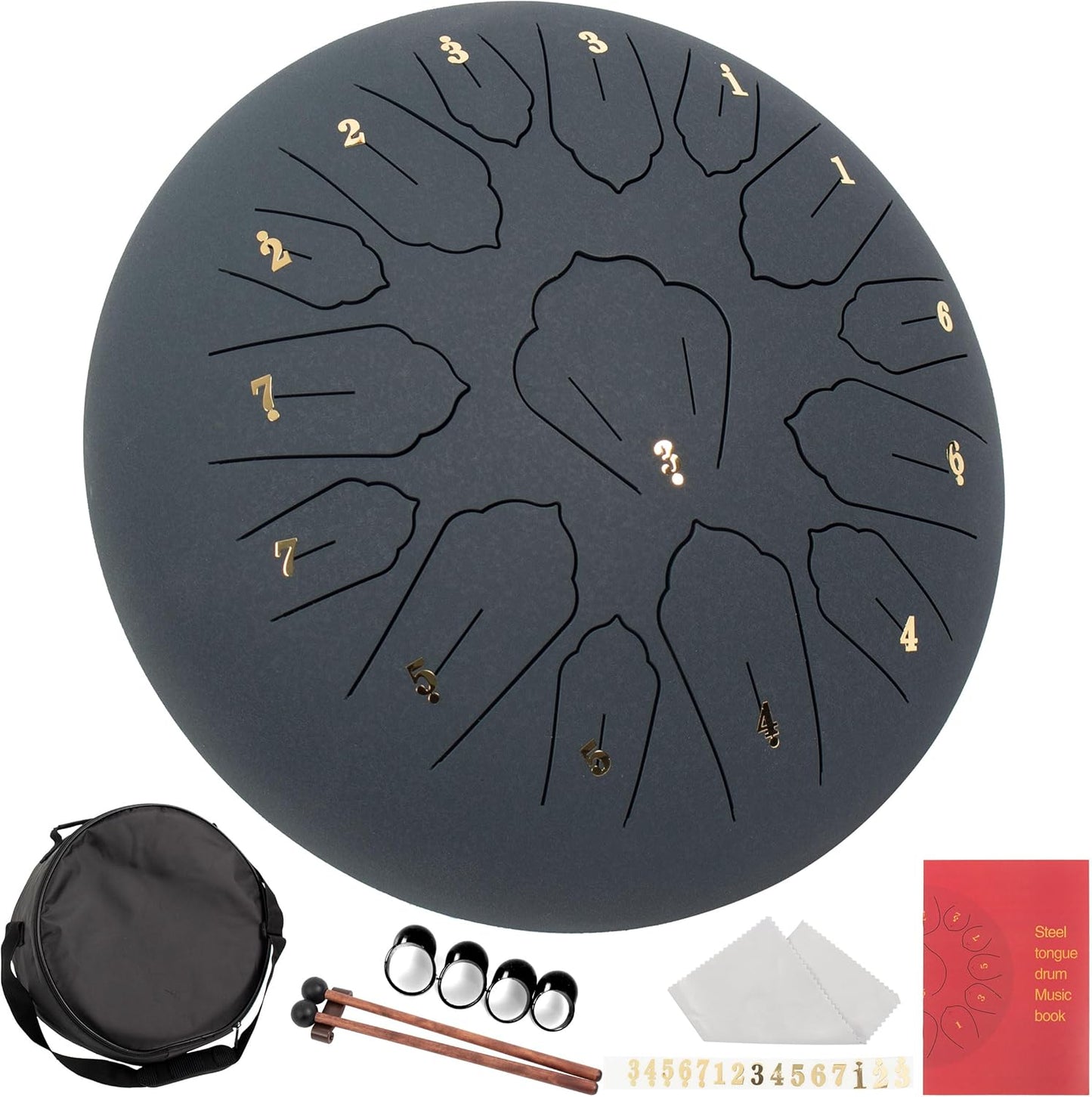 15-Note Steel Tongue Drum for Adults - C-Key 12 in Instrument
