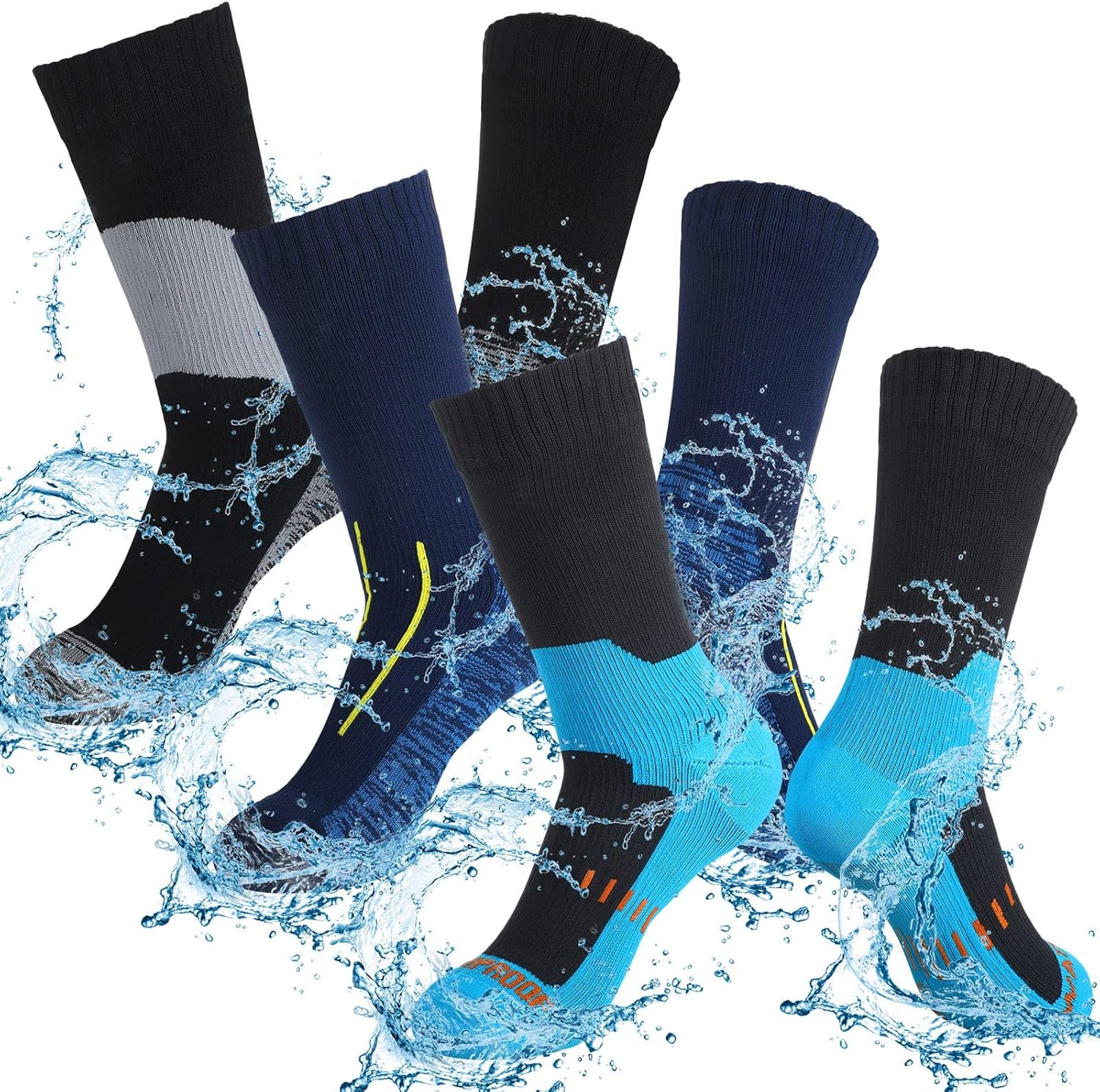 Unisex Waterproof Fishing Socks for Men and Women - 3 Pairs