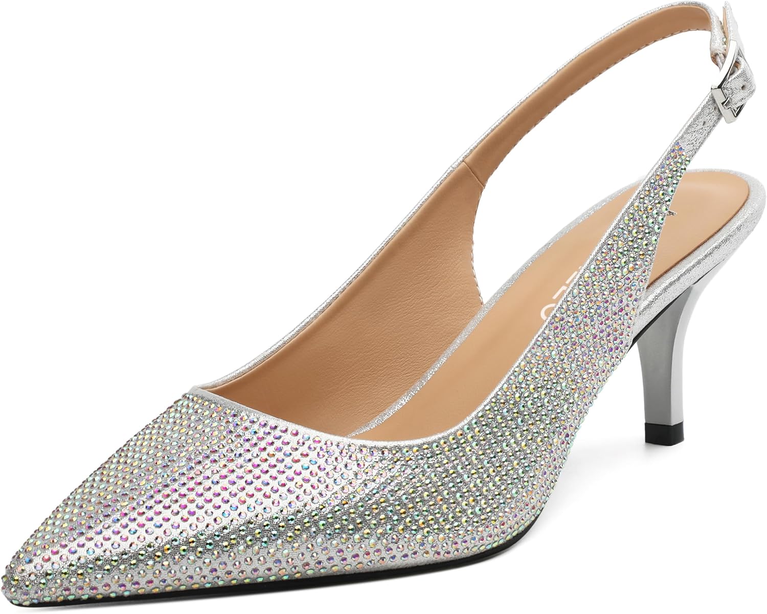NUMALEO Slingback Heels for Women with Pointed Toe Design