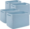 4 Pack Storage Baskets for Organizing Toys Towels and Clothes - Blue