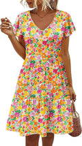HOTOUCH Women's Lightweight Summer Dress with Ruffles and Pockets