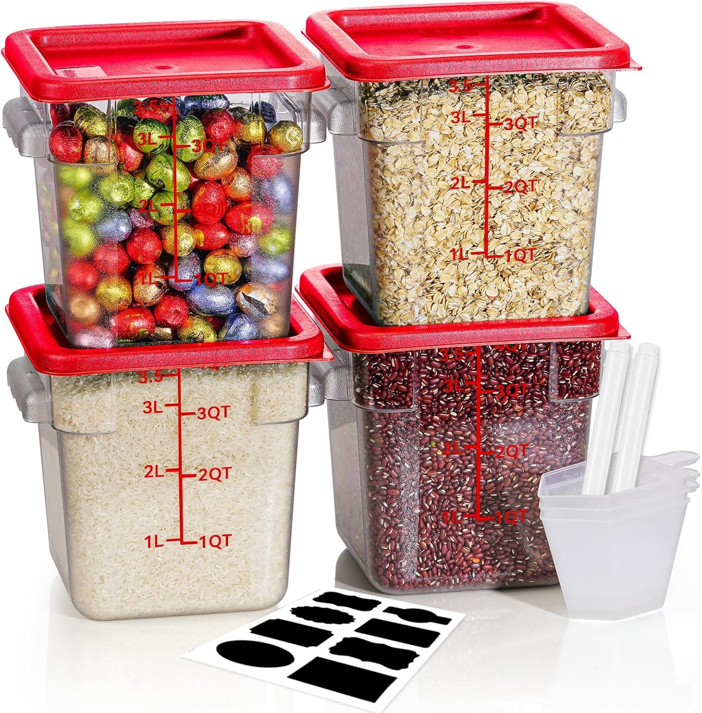 4QT NSF Food Storage Containers Set for Restaurant Kitchen Use