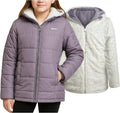 Girls Reversible Winter Coat - DKNY Heavyweight Quilted Sherpa