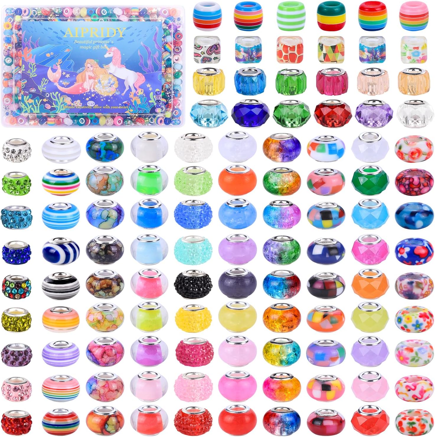 650 Pieces Assorted European Craft Beads for DIY Jewelry Making