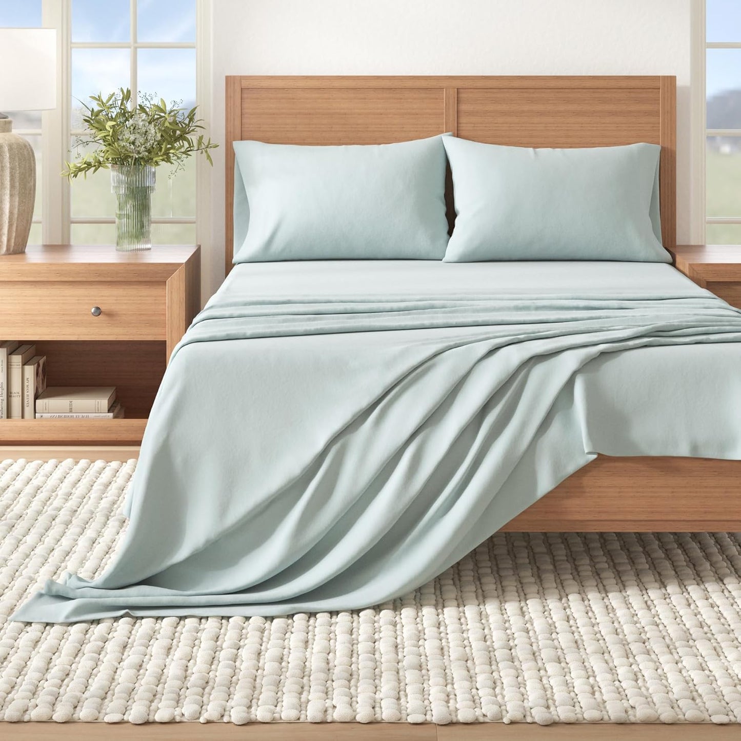 Cozy Great Bay Home Flannel Sheet Set Queen Size for Winter Comfort