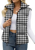 JZC Women's Crop Puffer Vest Lightweight Sleeveless Jacket - Warm