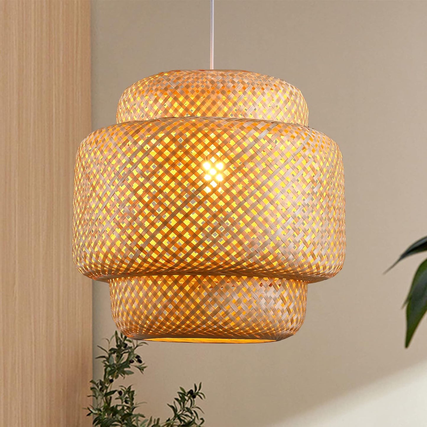 Bamboo Pendant Light - Handmade Woven Chandelier for Home