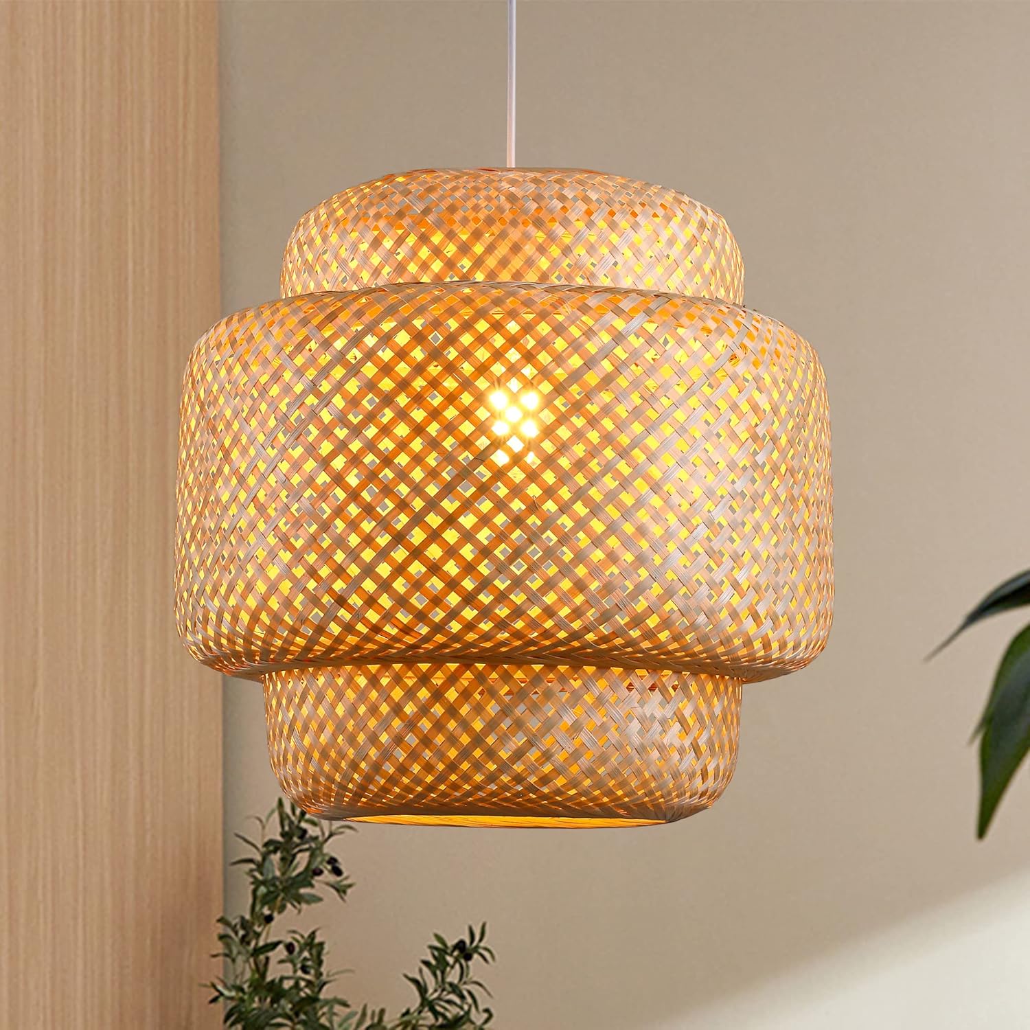 Bamboo Pendant Light - Handmade Woven Chandelier for Home
