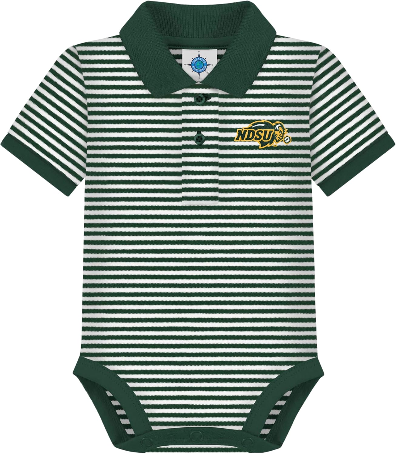 Creative Knitwear College Baby Striped Polo Bodysuit for Infants