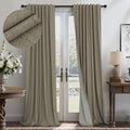 Dark Taupe Neutral Blackout Curtains 96 in Long - Energy Saving Drapes