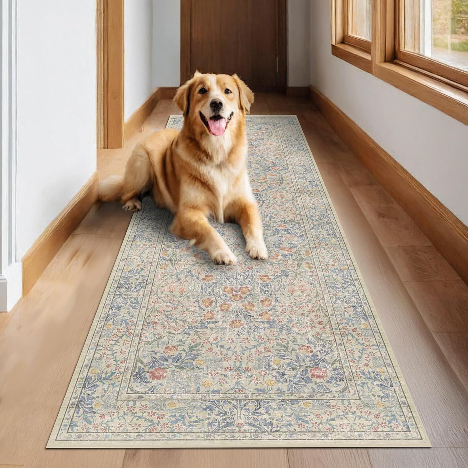 Floral 3x8 Wide Hallway Runner by Hazo Haus - Boho Decor