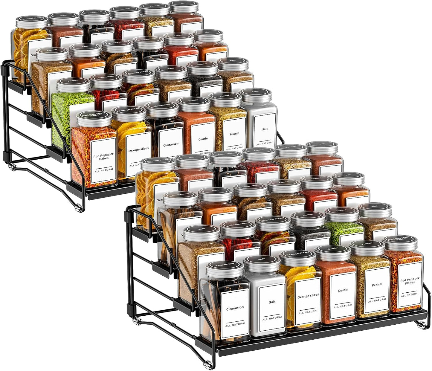 4 Tier Spice Rack Organizer for Cabinet and Countertop Storage