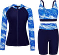 Arolina Womens Rash Guard Long Sleeve Swim Shirt Set - UPF 50 includes