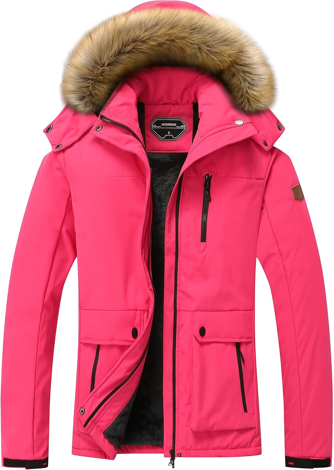 MOERDENG Women's Waterproof Ski Jacket for Winter Activities