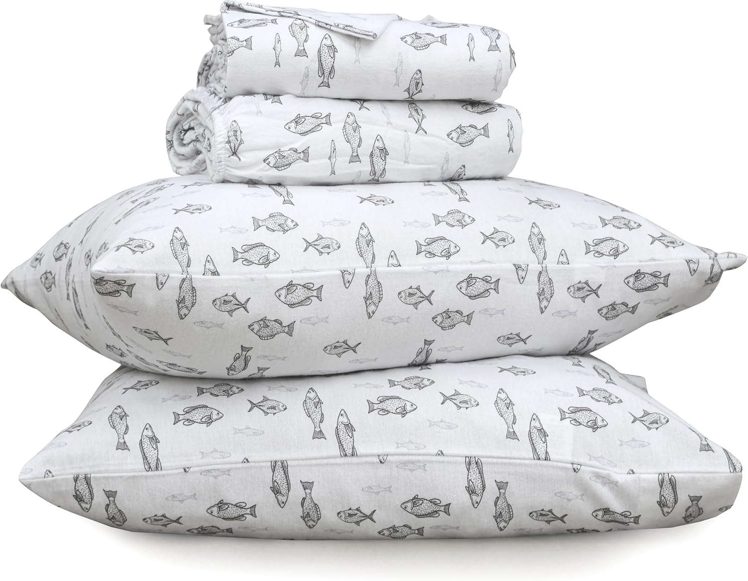 RUVANTI Flannel Sheets King Size - 100% Cotton Soft Set