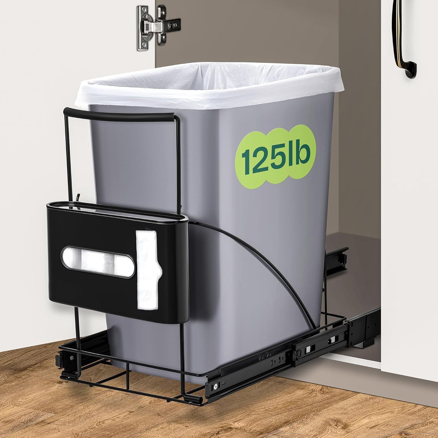 Pull Out Trash Can Under Cabinet Shelf for Optimized Kitchen Space