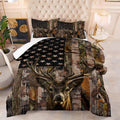 Deer Comforter Set Queen for Boys Kids Teens - Soft Camo Woodland